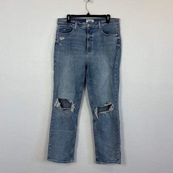 Paige Noella Hi Rise Distressed Straight Leg Jeans 31 - Picture 1 of 6